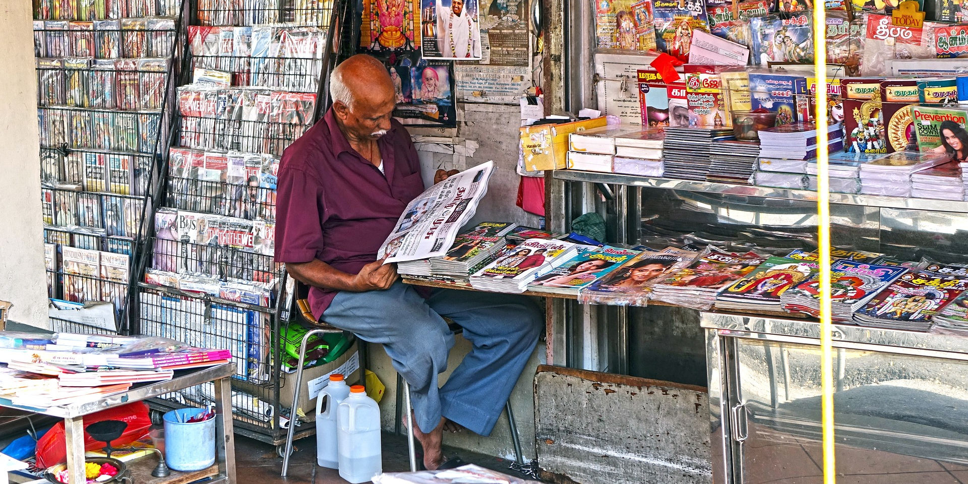 An Indian Magazine Vendor